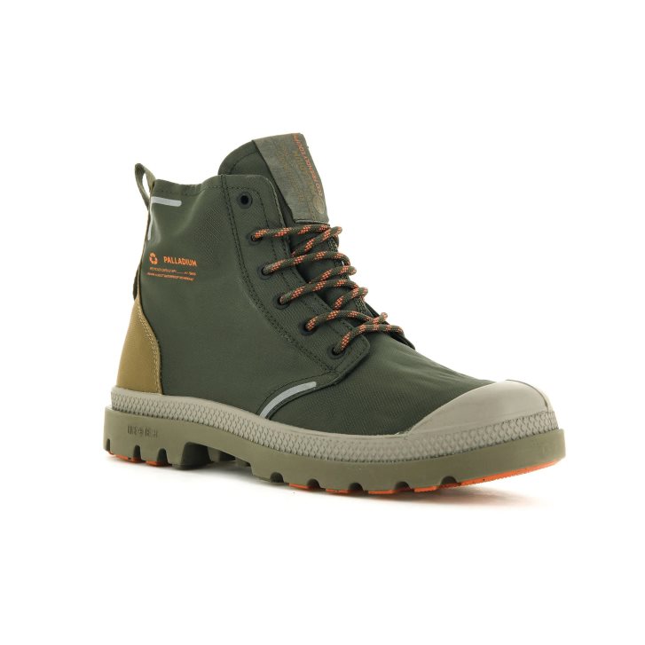 Palladium Pampa Lite+ Recycle WP+ Men's Boots Olive | UK Q390-DIJ